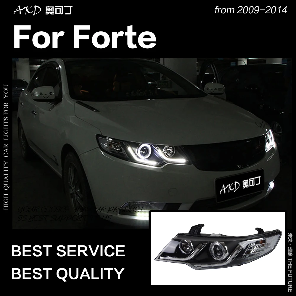 AKD автомобильный Стайлинг Головной фонарь для Kia Forte фары 2009- Forte Coupe светодиодный фонарь светодиодный DRL Hid Bi Xenon авто аксессуары