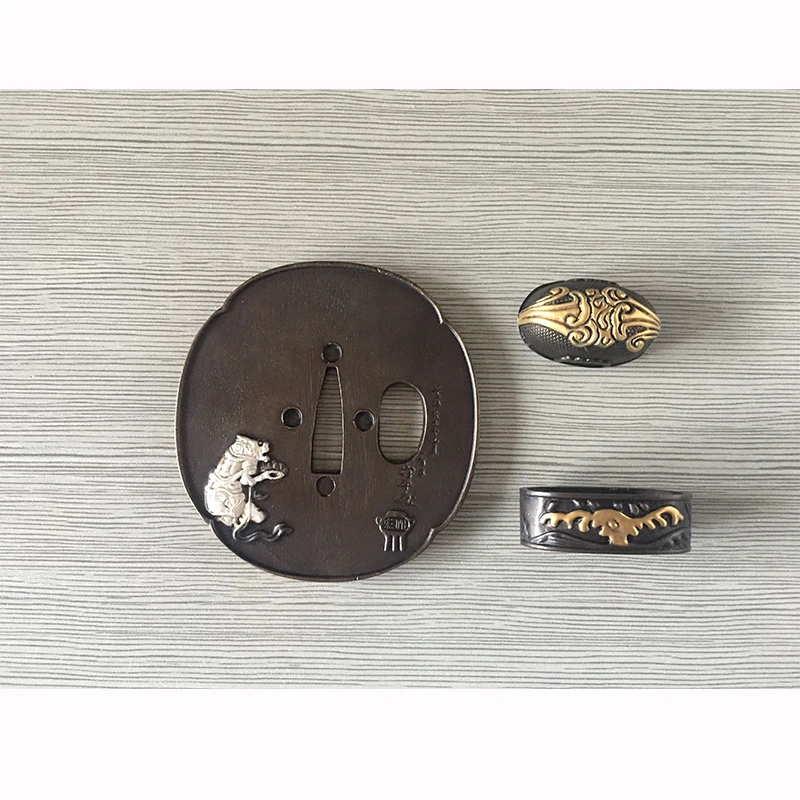 Меч Tsuba наборы японский самурай катана защита фучи Кашира латунный материал