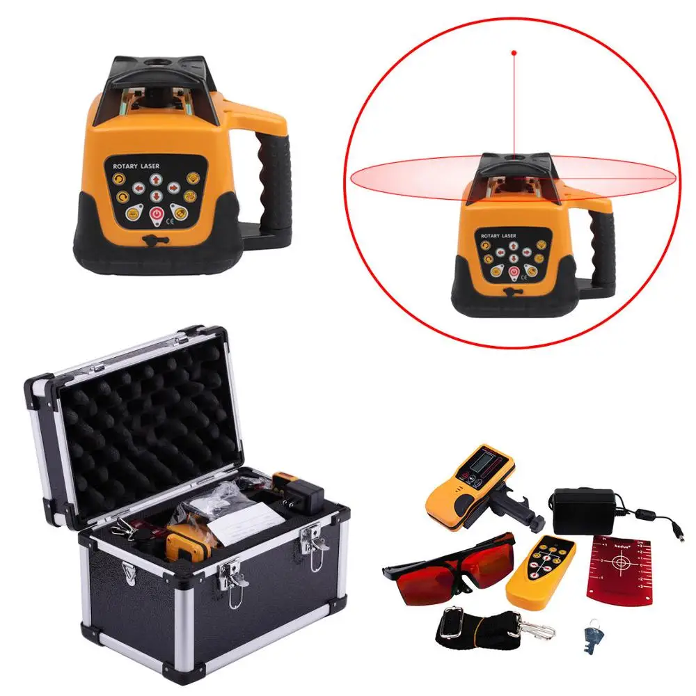 

500m Range Automatic Self-Leveling Rotary Rotating Red Beam Laser Level Kit