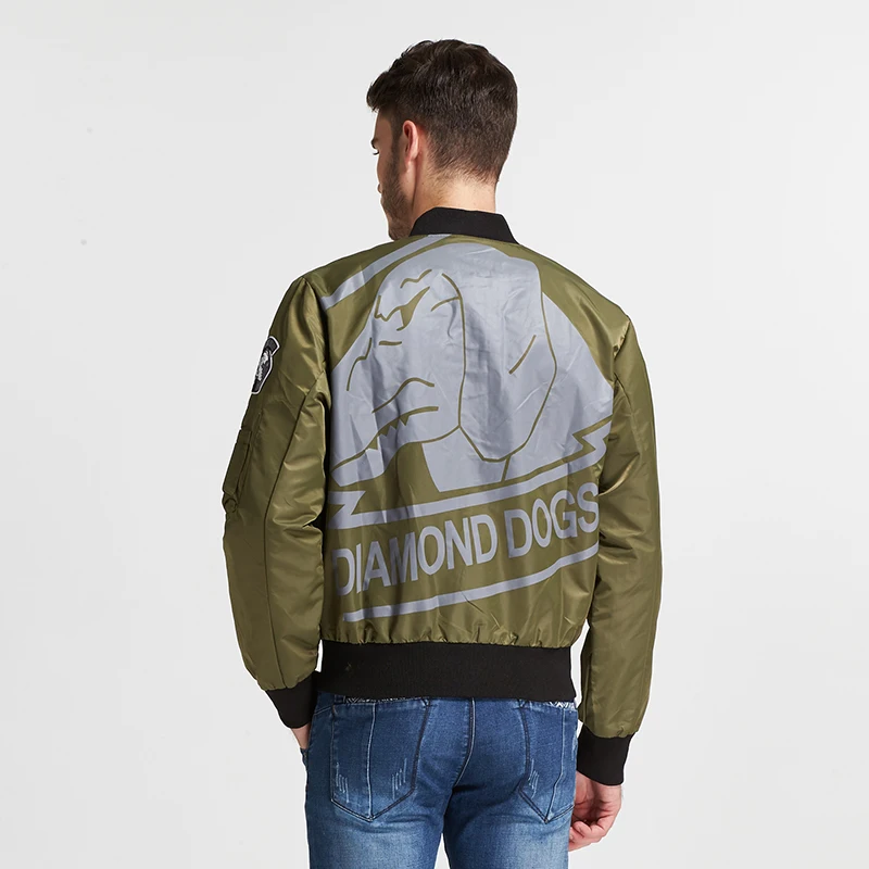 Мужская летная куртка металлическая шестерня однотонная V The Phantom Pain Venom с