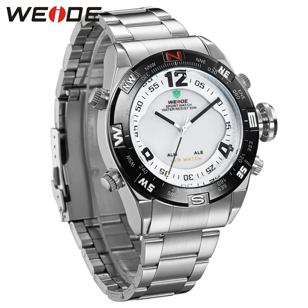 Военная Мода Часы мужчины Из Нержавеющей Стали Люксовый Бренд Вскользь