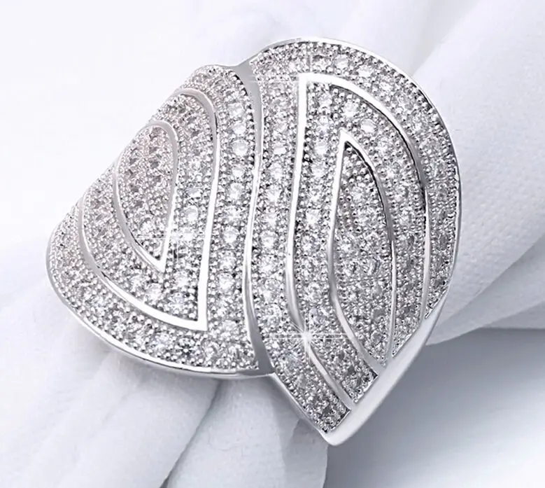 Роскошные ювелирные изделия Victoria Size5 10 обручальное кольцо из белого золота 10kt с