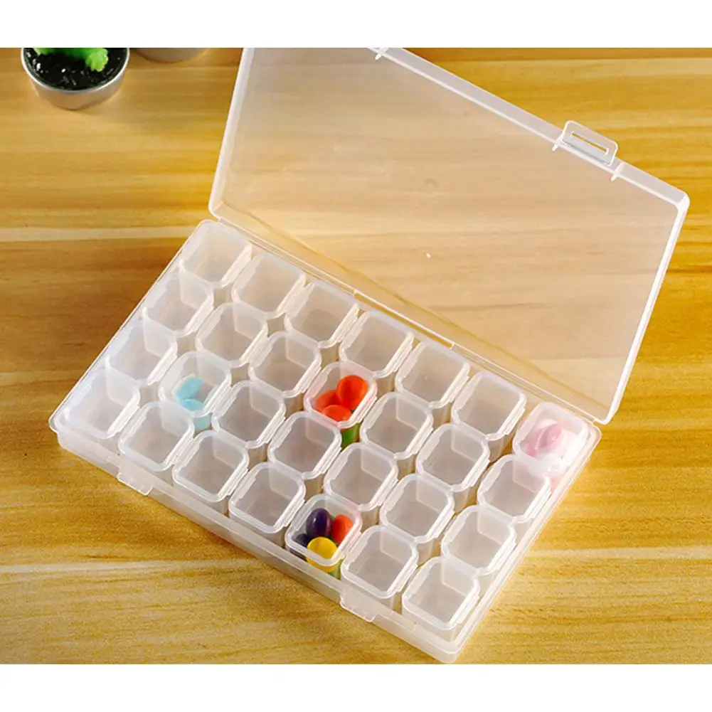 1 шт. 28 отделений регулируемая коробка для хранения ювелирных изделий алмазная