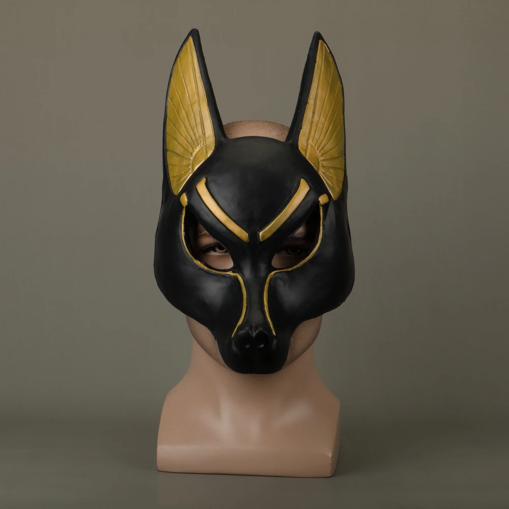 Египетская Anubis Косплей латексная маска для лица пена Canis spp голова волка животное