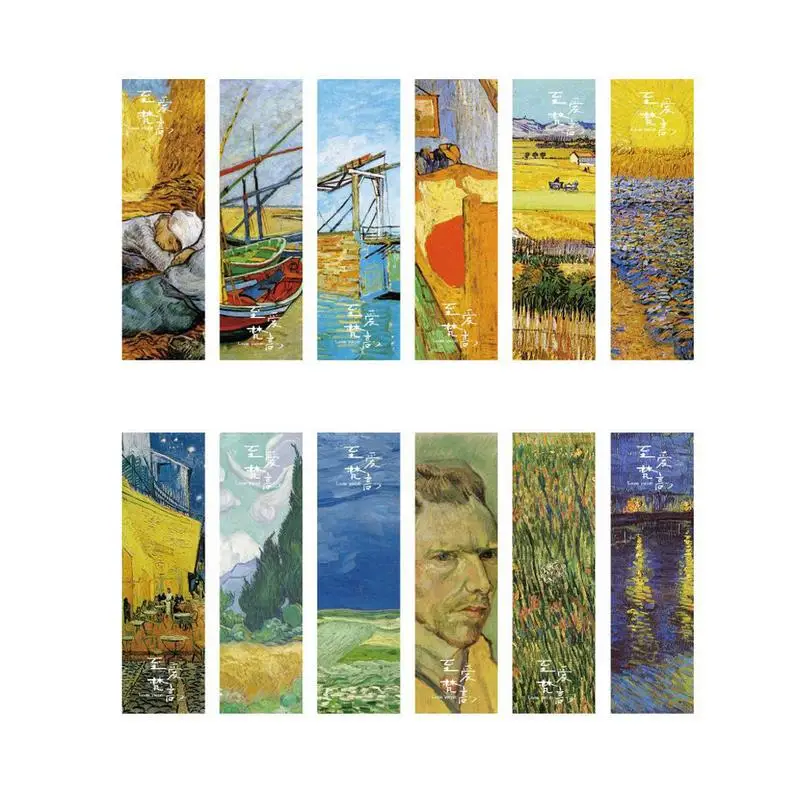 multi color 30 шт бумажные закладки любящий Винсент узоры художественные свежие закладки для книг скрепки школьные принадлежности офисные аксессуары - Цвет: multi color