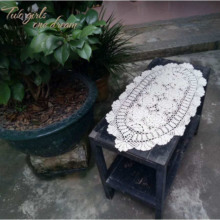 Ручной крючок цветок Настольный бегун юбка Американский Пастырское полые ретро