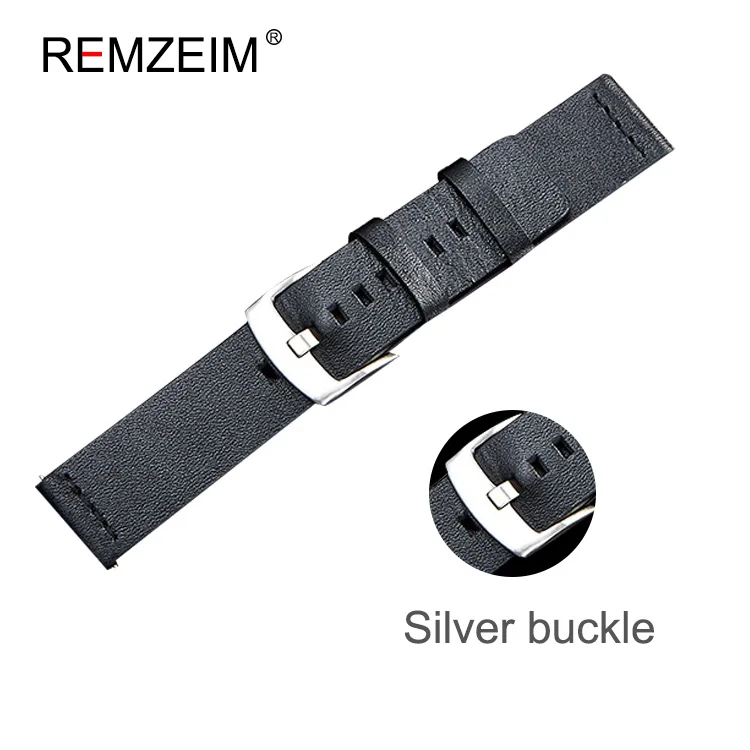 (Silver buckle)black 18 мм, 20 мм, 22 мм, 24 мм, итальянский кожаный ремешок для часов, быстросъемный ремешок для часов, ремешок на запястье, стальной браслет с пряжкой, черный, коричневый - Цвет ремешка: (Silver buckle)black
