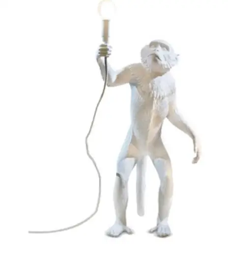 foor lamp white Современная креативная Напольная Лампа с обезьянкой в стиле лофт, фигурки обезьян из мастики абажур для выставочного декорация зала переменного тока 90-260 В - Цвет абажура: foor lamp white