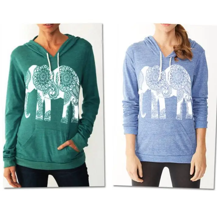 Осень-Весна Женщины Повседневная Печатные Толстовки Кофты С Длинным Рукавом