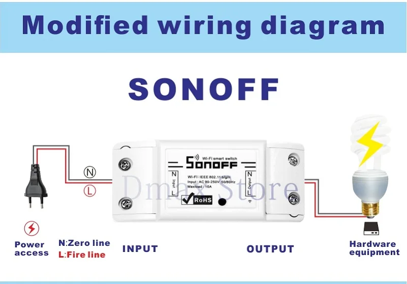 Sonoff умный Wifi переключатель diyбеспроводной пульт дистанционного управления Переключатель Domotica Wifi выключатель света Умный дом управление er работа с Alexa