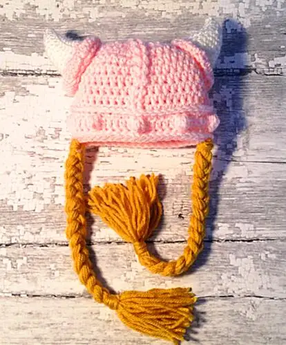 Кроше для маленьких девочек шапка Викинга новорожденных и детей до взрослых с