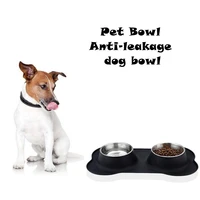 pet dog bowls practical non spill skid resistant silicone mat for pet puppy cat bowl with stainless steel water and food feeder