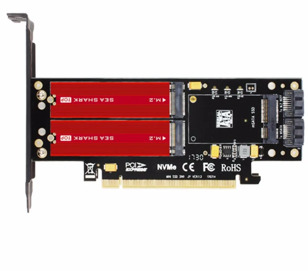 SK16-PRO NVME адаптер NGFF x16 PCI-E3 полная скорость M.2 2280 алюминиевый лист теплопроводность