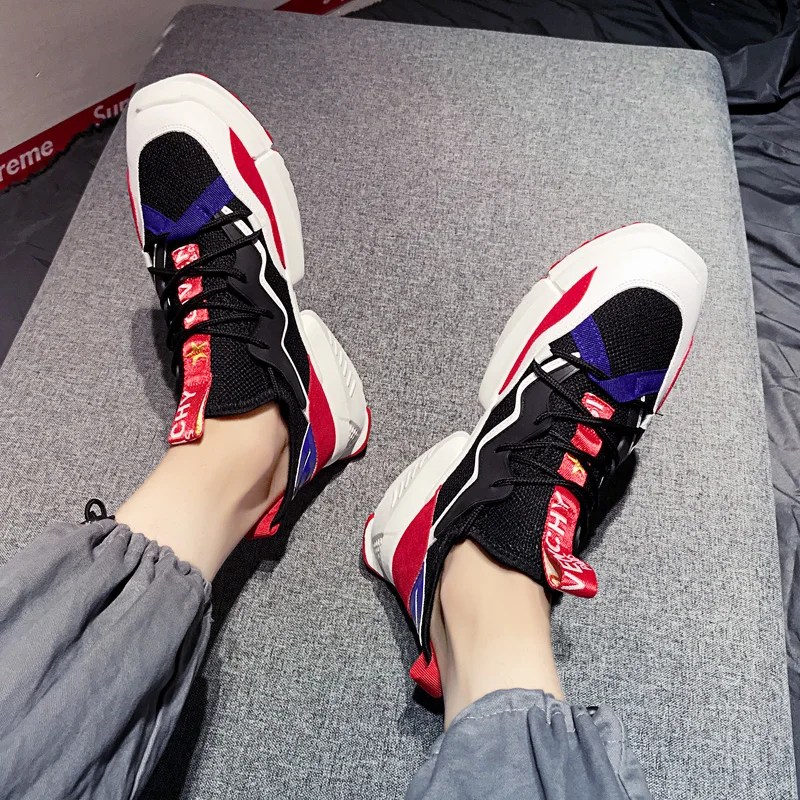 2019 модные мужские кроссовки на толстой подошве трендовая уличная мужская обувь