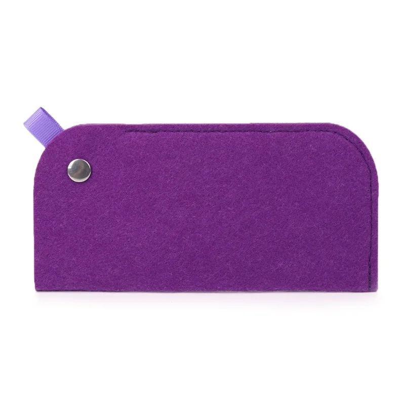 Purple Сумка для очков из синтетического войлока, мягкий короткий чехол с короткими рукавами, чехол для чтения солнцезащитных очков - Цвет: Purple