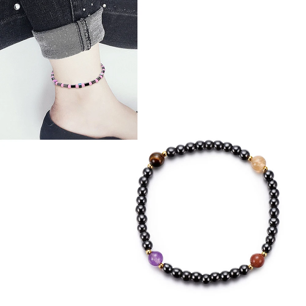 Ретро Магнитный камень гематит ножной браслет пляжная нога сексуальные лодыжки