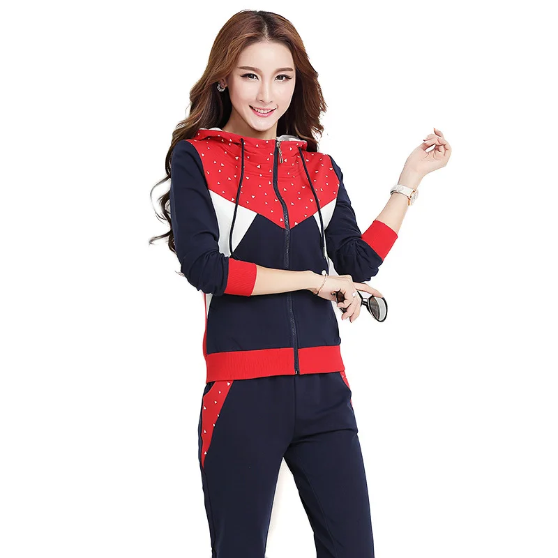 Женский спортивный костюм с длинным рукавом из 2 предметов капюшоном сохраняющая