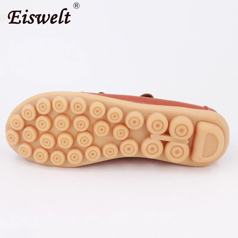 EISWELT/2018 горячая Распродажа женские туфли на плоской подошве из натуральной кожи с
