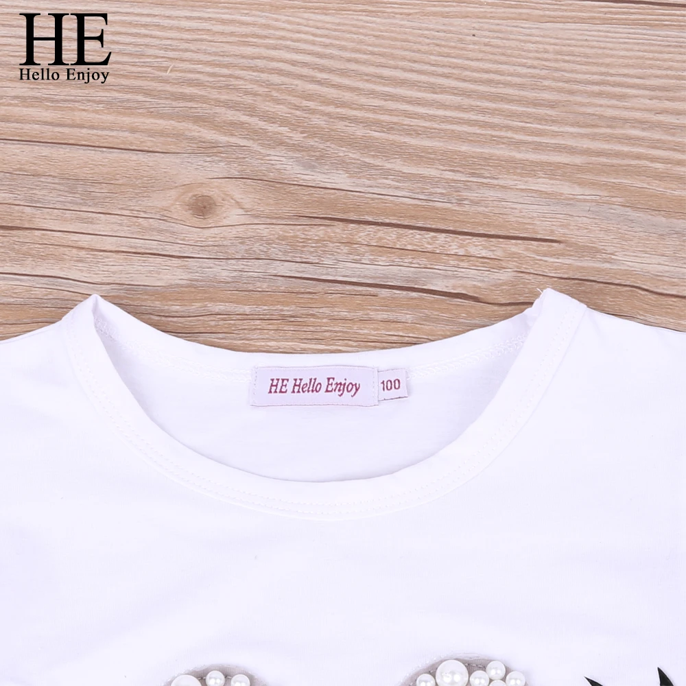 HE Hello Enjoy/детская одежда для девочек маленьких Футболка с ресницами + юбка