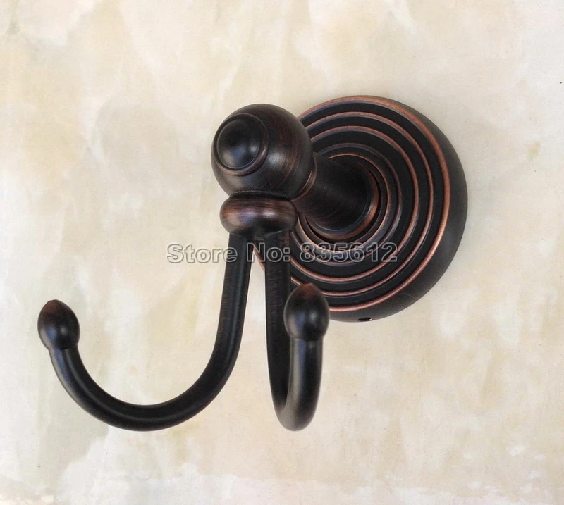 Настенные крючки для полотенец и одежды двойной крючок халата латунная отделка под старину черный цвет
