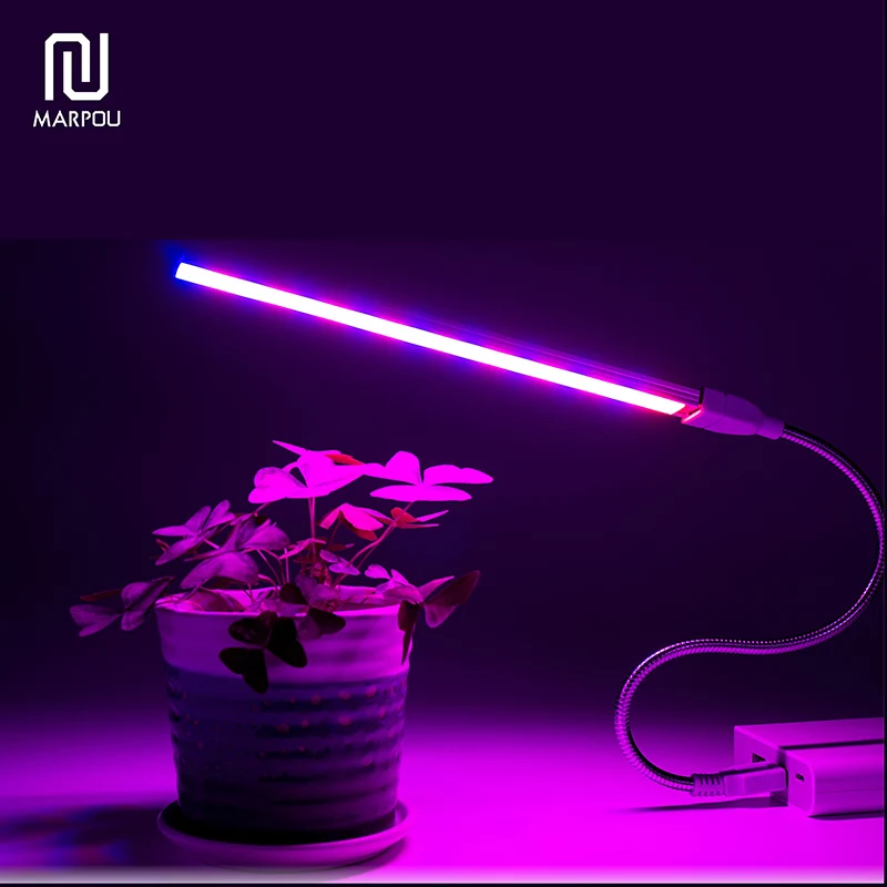 Светодиодная лампа полного спектра для выращивания растений гибкая USB 3W14LED s 5W27 5 в