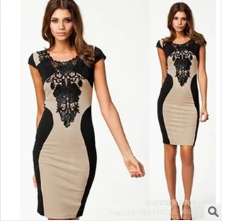 2014 Time-limited Freeshipping Natural Broadcloth Sheath New Hit Color Embroidered Collar Sexy Slim Dress/free Shipping/m-xl/ | Женская