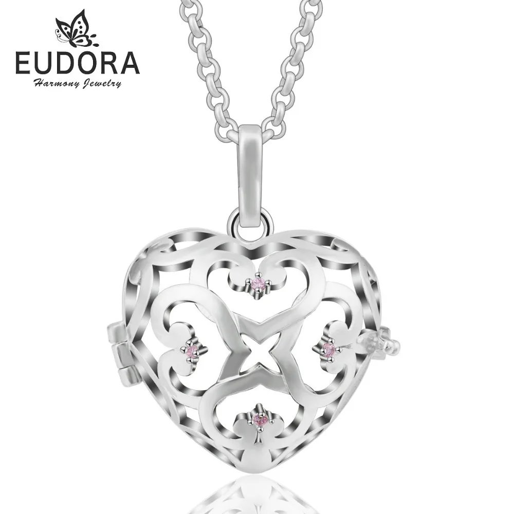Любовный сердечный медальон EUDORA 18 мм ожерелье с подвеской хорошее ювелирное