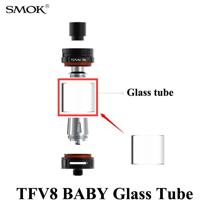 

Electronic Cigarette SMOK TFV8 BABY Glass Tube SMOK Alien AL85 Qbox Kit TFV8 Baby Atomizer Glass Tube S029