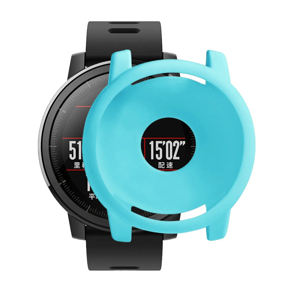 Силиконовый протектор для часов рамка корпуса для Xiaomi Huami Amazfit Strato 2 S спортивные часы 2 красочные замена полная защитная оболочка - Цвет: Sky Blue