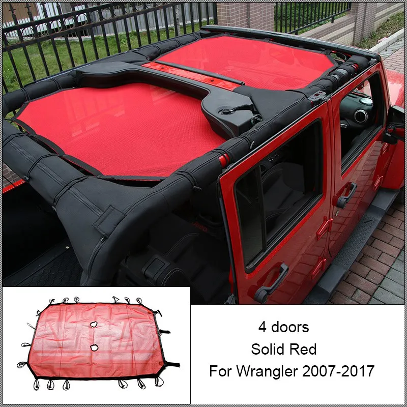 Серый BAWA Солнцезащитная сетка Верхняя Крышка для Jeep Wrangler JK JKU 2007- УФ Защита от солнца 2 двери 4 двери - Название цвета: Серый