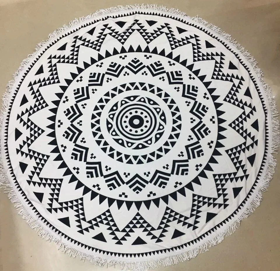 Style 16 LOUTASI 150 см круглое пляжное полотенце с кисточками из микрофибры большие реактивные печатные пляжные полотенца servette De Plage Adulte банное полотенце - Цвет: Style 16