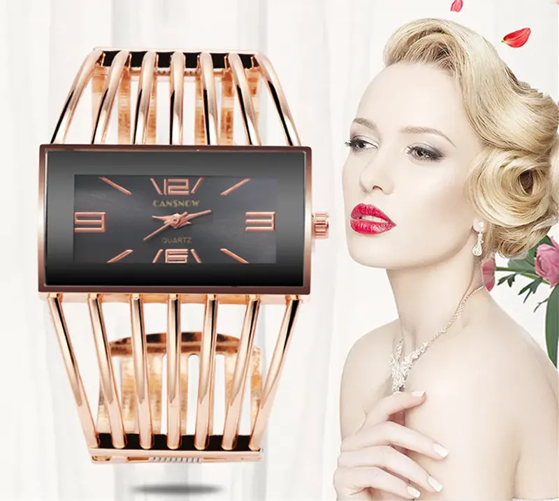 Женские часы CANSNOW роскошные модные с браслетом из розового золота ЖЕНСКИЕ