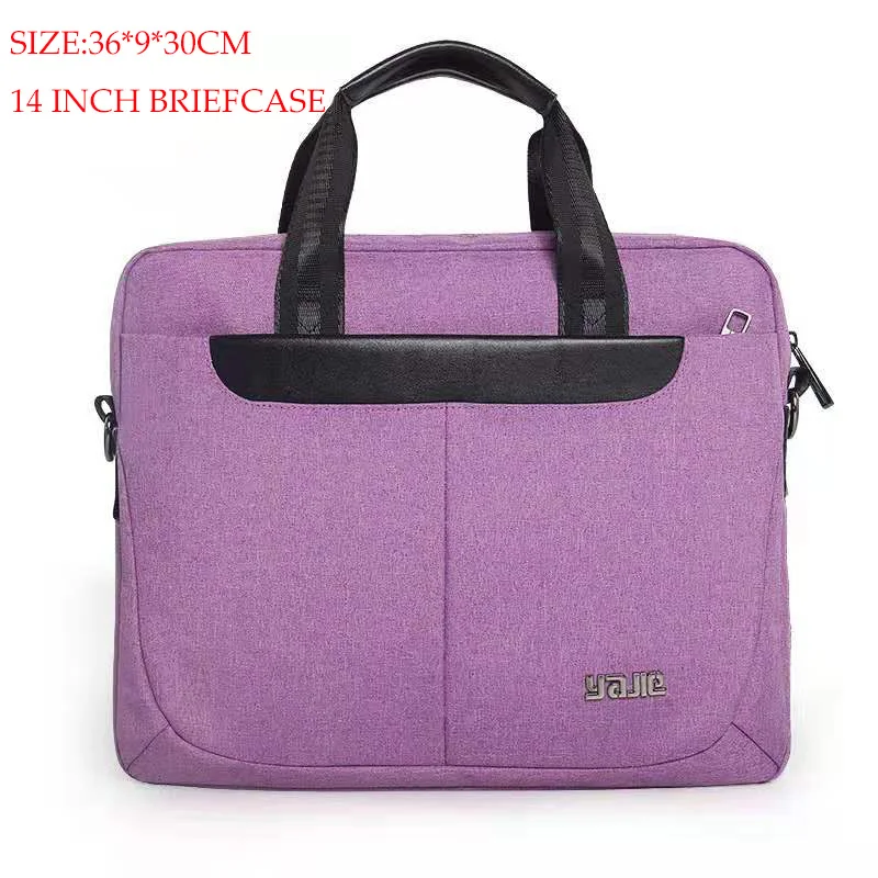 purple Business Men Briefcase 14 inch Laptop Handbag Casual Men& Women Messenger Bag Business Tote for Document Office Bag Portable - Цвет: purple