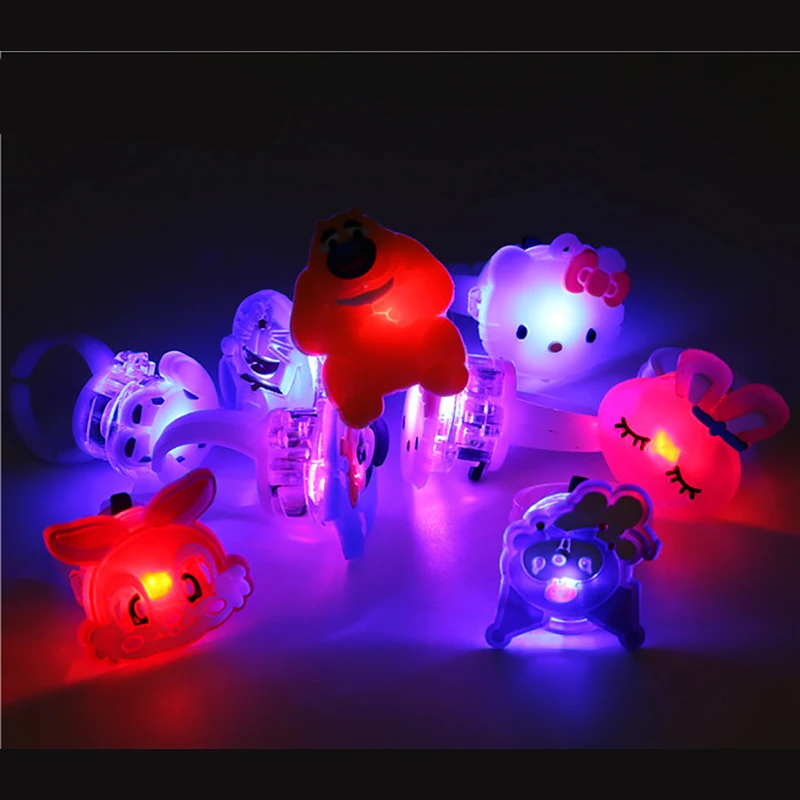 Светящиеся игрушки/мультяшное мягкое кольцо/флэш-свет на палец/красочный