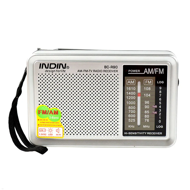 Portable Slim Universal AM/FM Receiver Radio Antenna Built in Speaker BC-R90 | Электроника