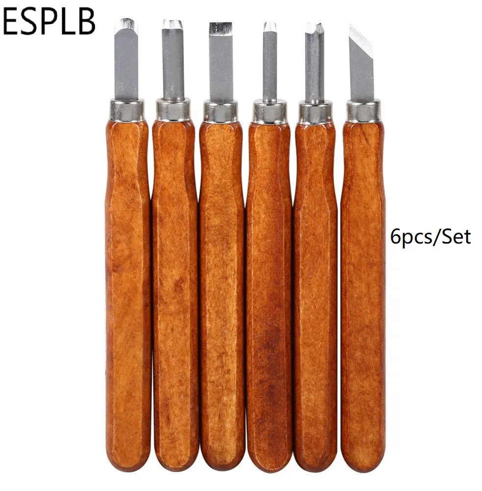 6pcs in One ESPLB резьба по дереву нож-стамески резной Нож Резьба по дереву ручная нож Scorper для основной ручной гравировки деревообрабатывающий инструмент DIY - Цвет: 6pcs in One