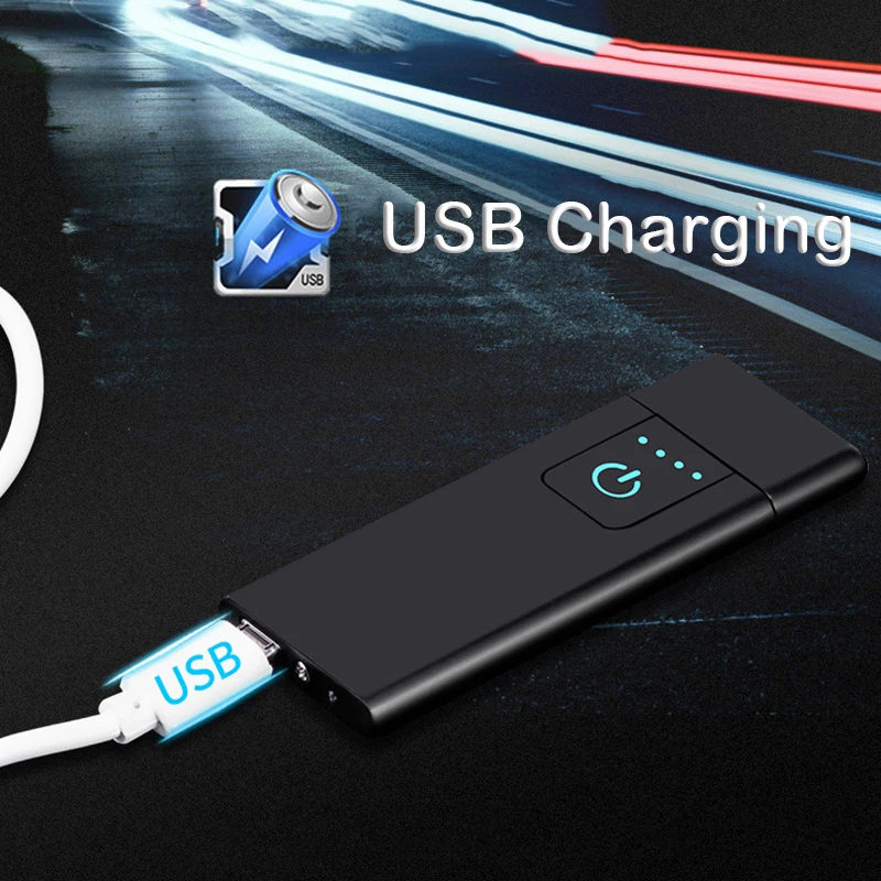 Зажигалки для сигарет ветрозащитный негорящий ультра-тонкий USB Перезаряжаемый сенсорный-senstive металлическая зажигалка вольфрамовый турбо для курения зажигалка usb