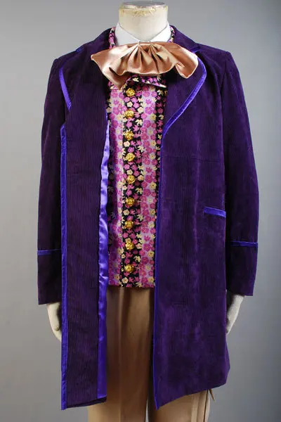 Униформа Вилли Вонка и шоколадная фабрика 1971 фиолетовое пальто куртка жилет