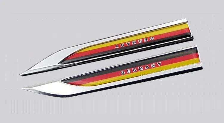 20 Pairs Chrome Metal America France Italy England Germany China Flag Car Fender Stickers Emblems Decorations Accessories | Автомобили и