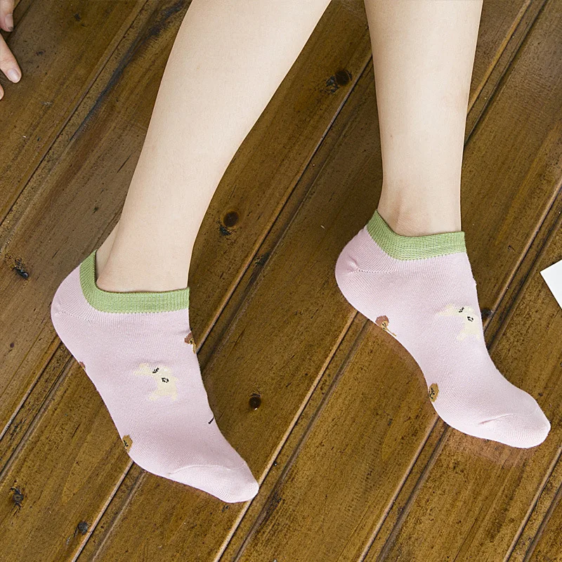 Женские Носки Summer Животных Милый Мультфильм Мелких Шаблон Хлопчатобумажные