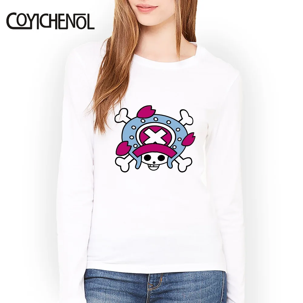 

One piece logo o-neck Modal tops cosplay Anime Monkey D Luffe Print tee slim T-shirt for women COYICHENOL