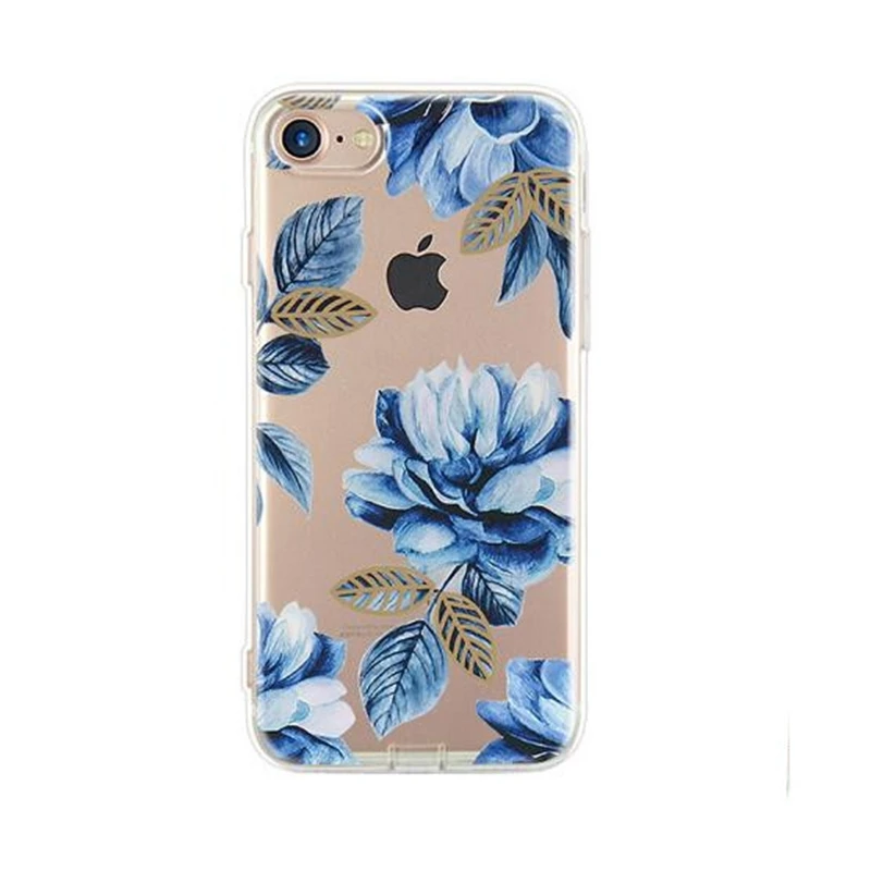 Оранжевый Чехол с цветочным принтом для Apple iPhone 5S, 6, 6 S, 7, 8 Plus, X, XS, XR Max, чехол s, роскошный мраморный чехол для Iphone 5, SE, мягкая задняя крышка - Цвет: Оранжевый