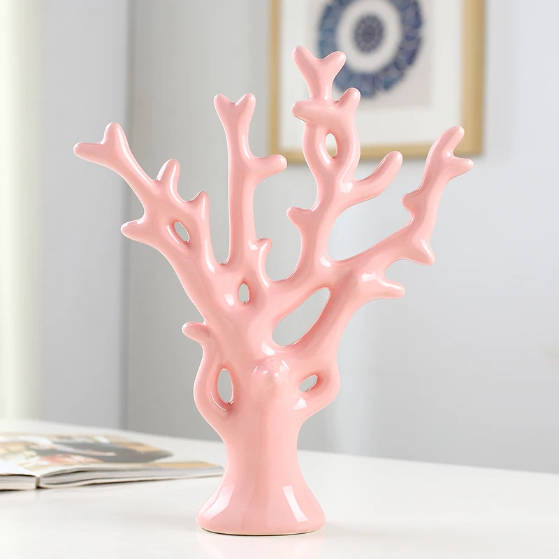 Керамические синие розовые деньги деревья домашний декор ремесла украшения