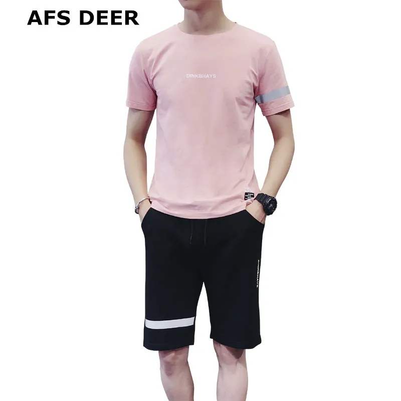 2018 брендовый костюм из 100% хлопка мужские летние комплекты повседневные