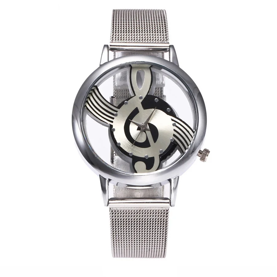 

2018 Watches Women Brand Analog Hollow Musical Note Style leather WristWatch Fashion Ladies Casual Quartz watch Relogio Feminino