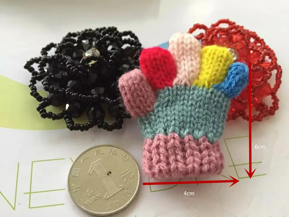 4 шт цветные мини вязаные перчатки DIY кукла декоративные принадлежности чехол для телефона сумка Одежда художественный материал ремесло Детская одежда аксессуары