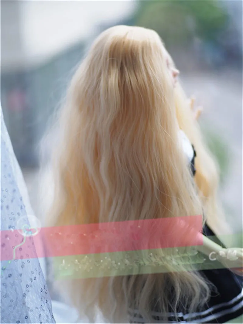 

1/3 1/4 1/6 Bjd SD Doll Wig High Temperature Wire Long Blonde Colors Wavy BJD Fashion Hair Wig
