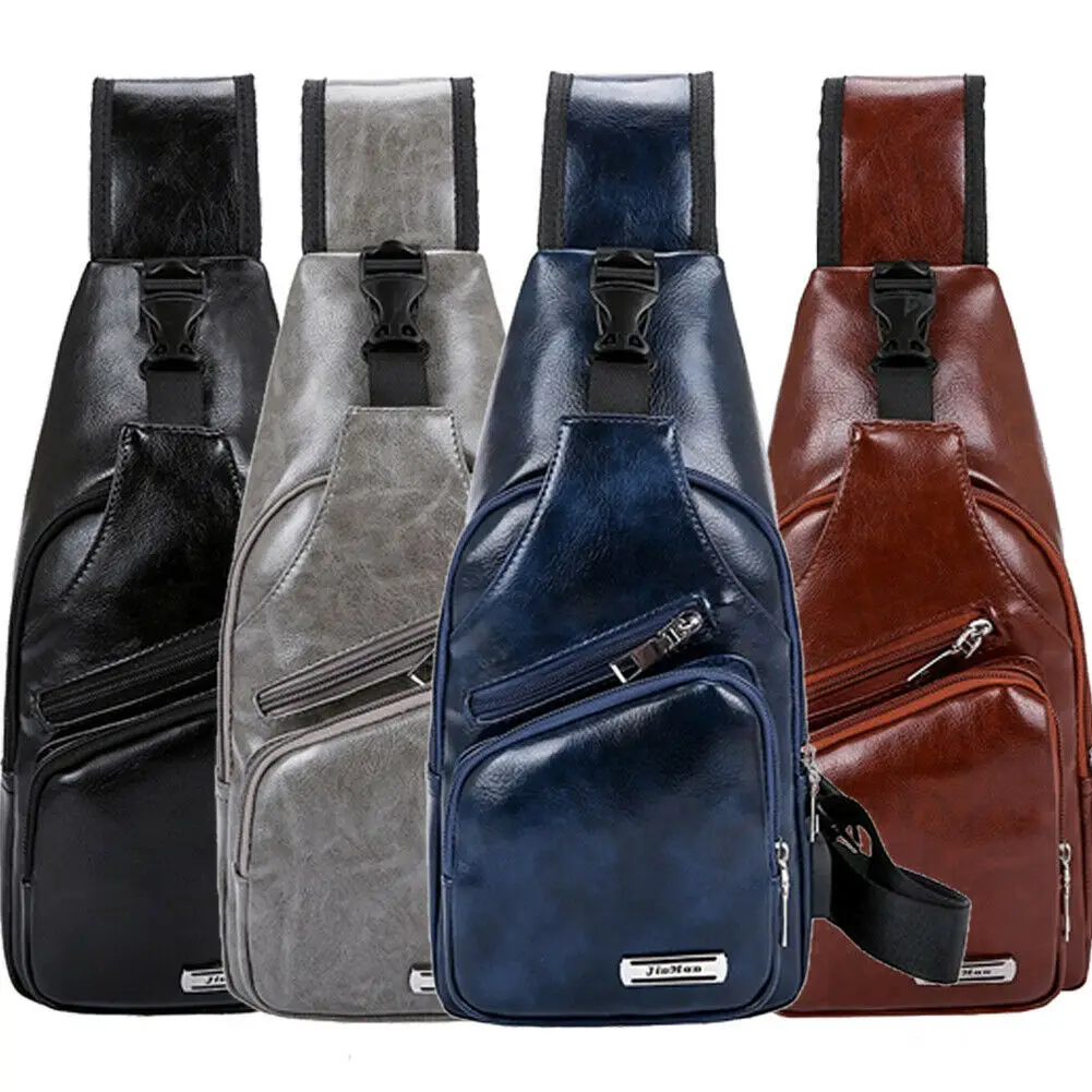 Мужская сумка слинг через плечо с портом S + USB порт для зарядки|Сумки-кроссбоди| |