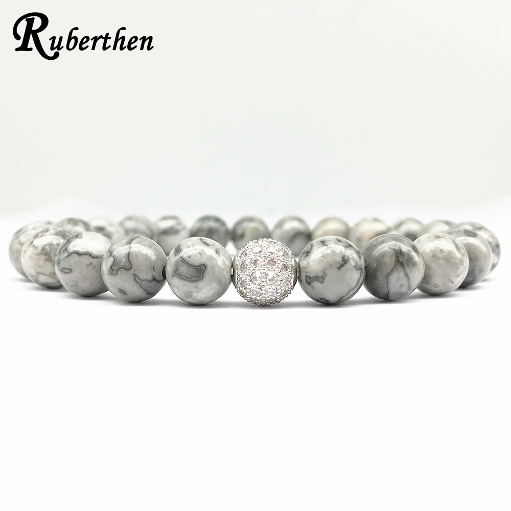 Ruberthen на продажу циркониевый браслет из бисера природная карта Jaspers мощный