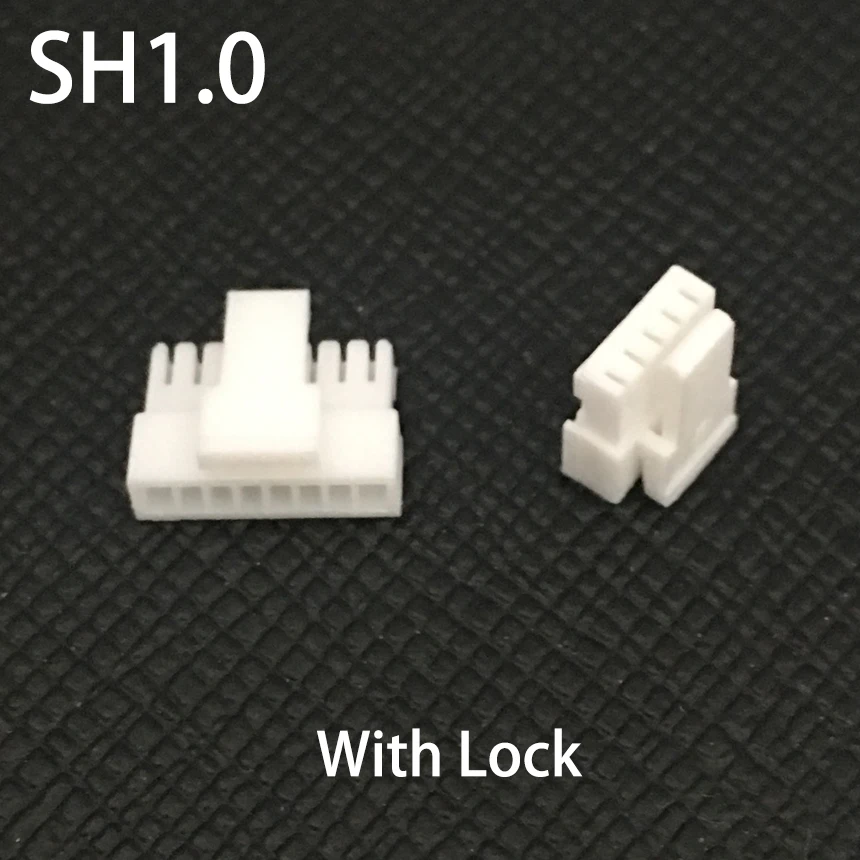 SH1.0 1.0mm Pitch 2P 3P 4P 5P 6P 7P 8P Pins Single Row Plastic Shell Female Plug JST Line Wire Connector Housing With Lock